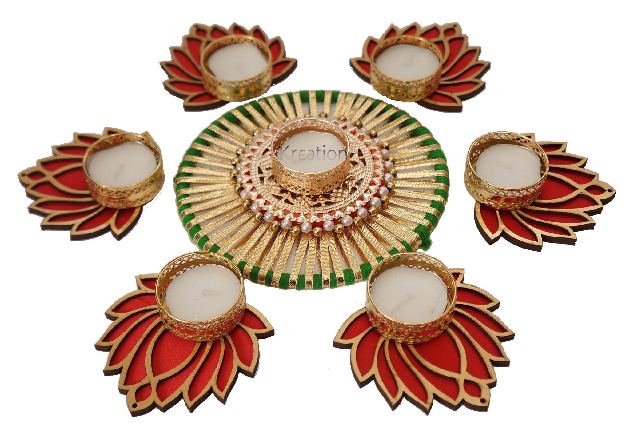 Big Round Chudi and Acrylic Lotus Rangoli