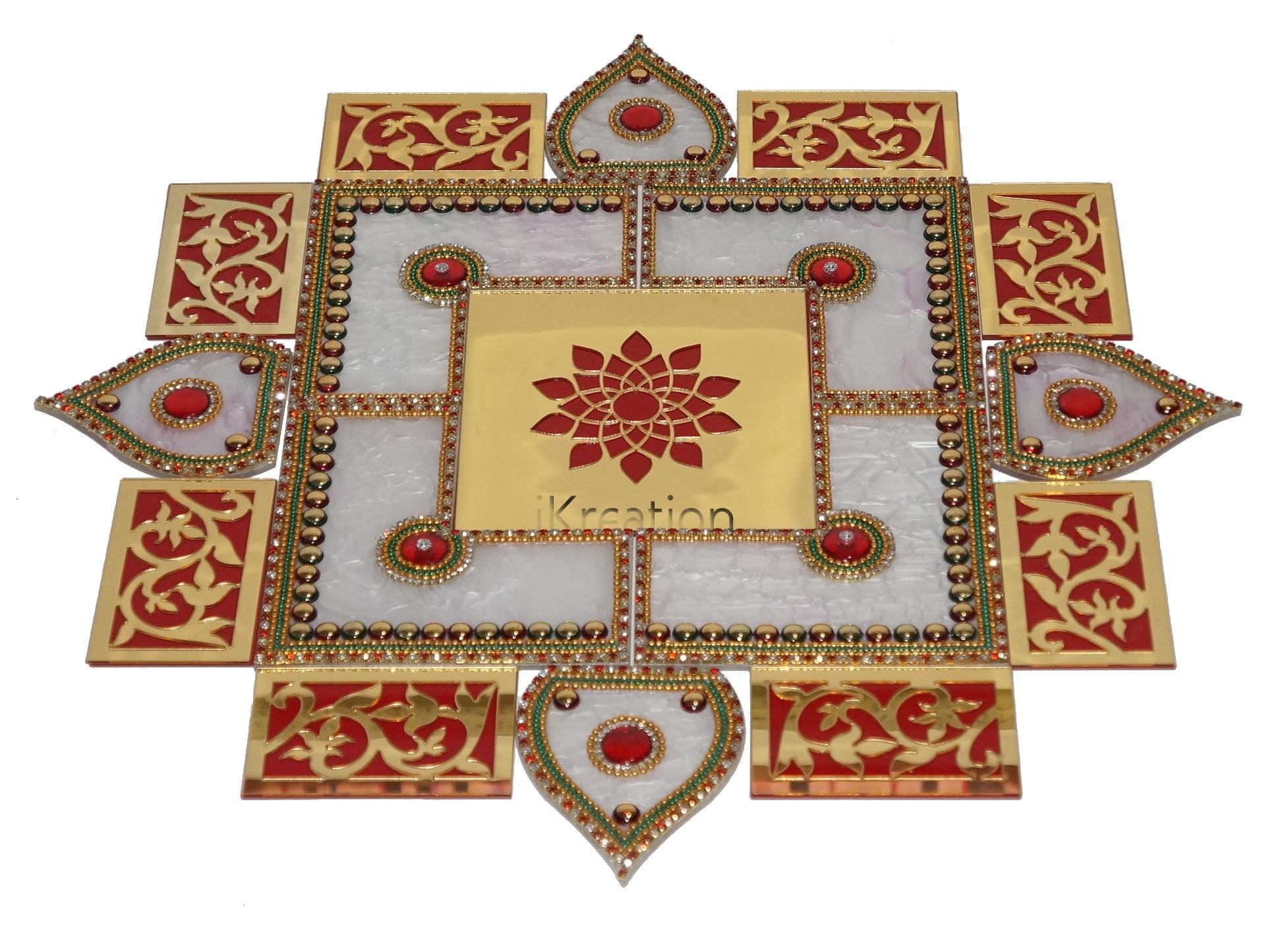 Acrylic Square Shape Rangoli