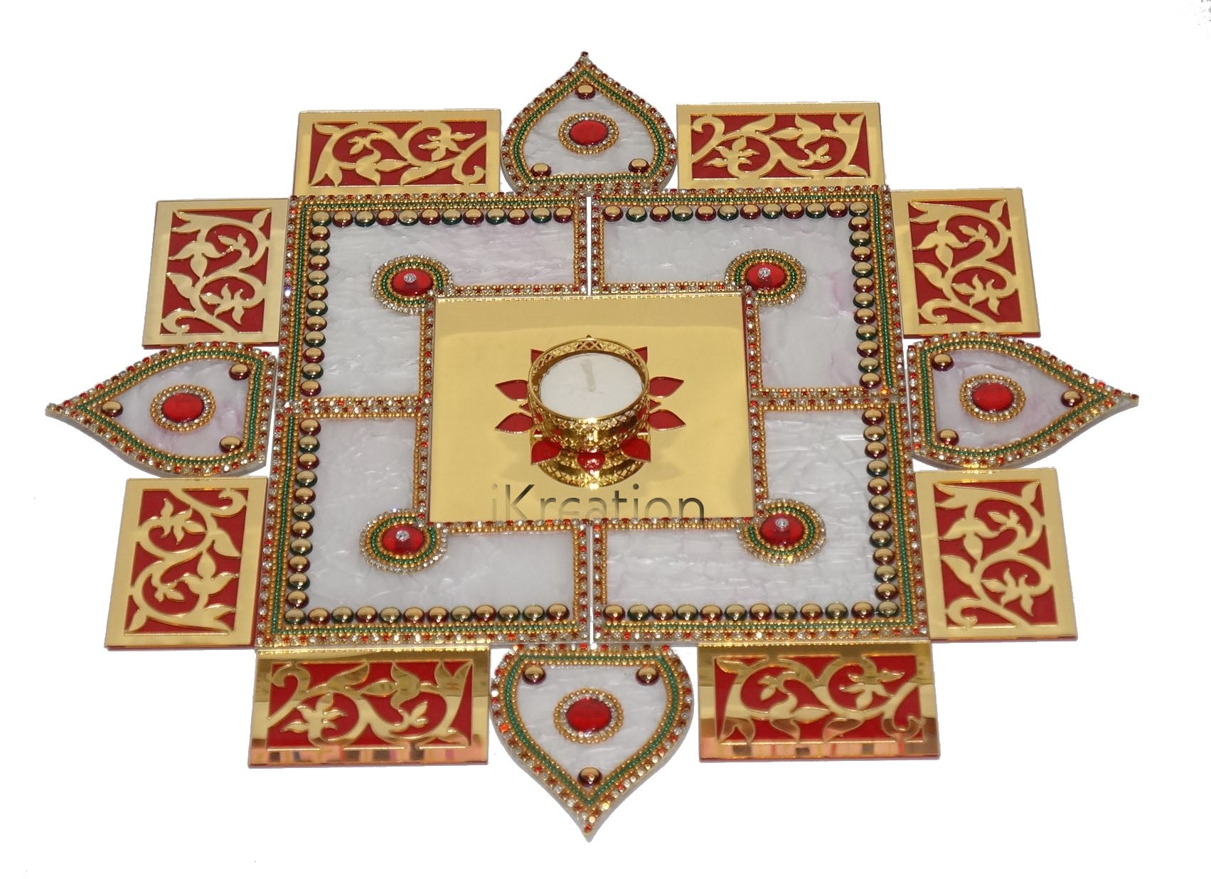 Acrylic Square Shape Rangoli
