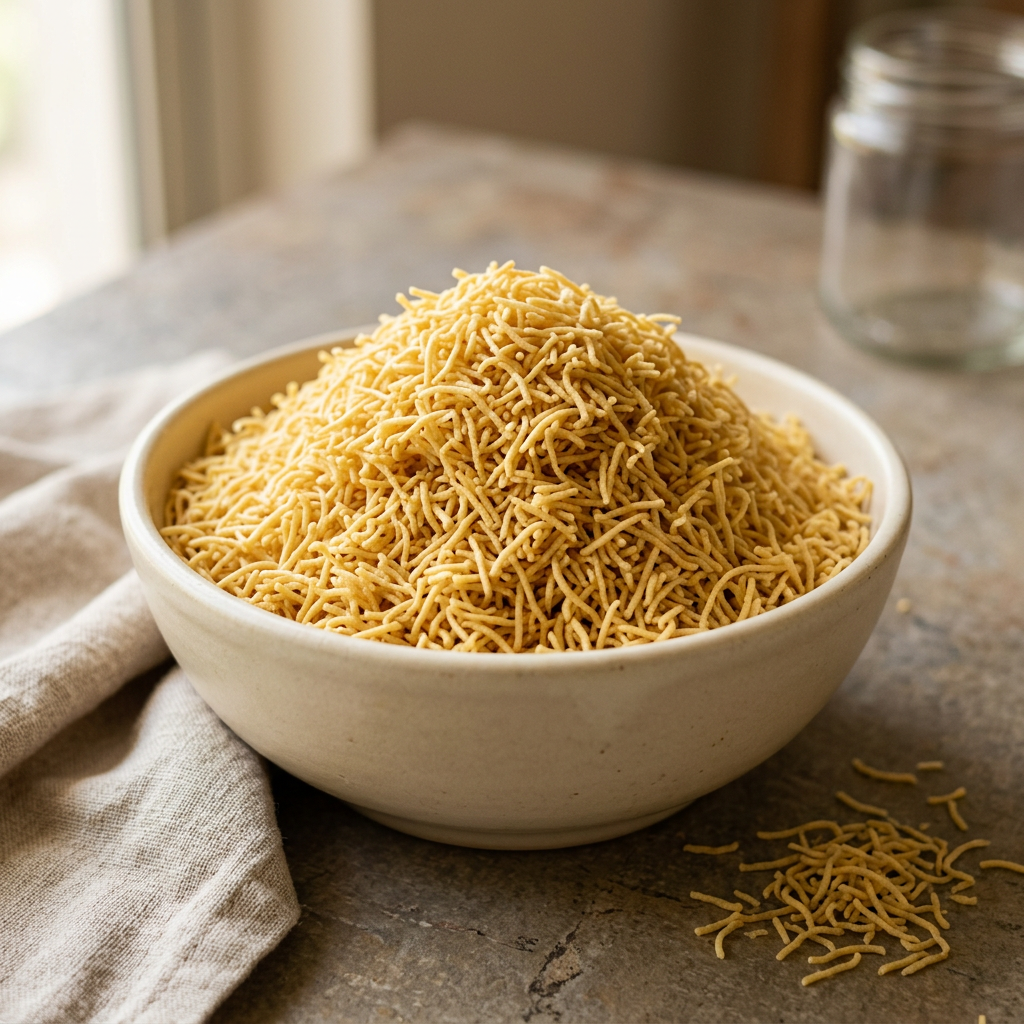 Golden shev in an ivory ceramic bowl