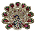Acrylic Minakari Peacock Shape Haldi Kumkum Holder/Rakhi Platter/Pooja Thali/Welcome Plate