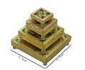 Wooden Minakari Golden Chaurang/Chowki/Bajot/Pata Set of 4 pcs (Small)