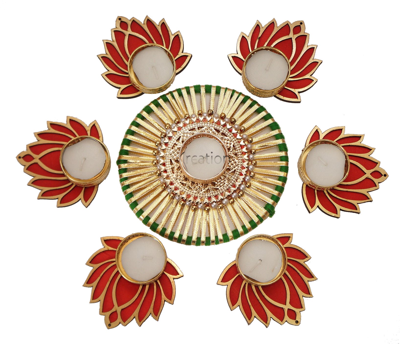 Big Round Chudi and Acrylic Lotus Rangoli