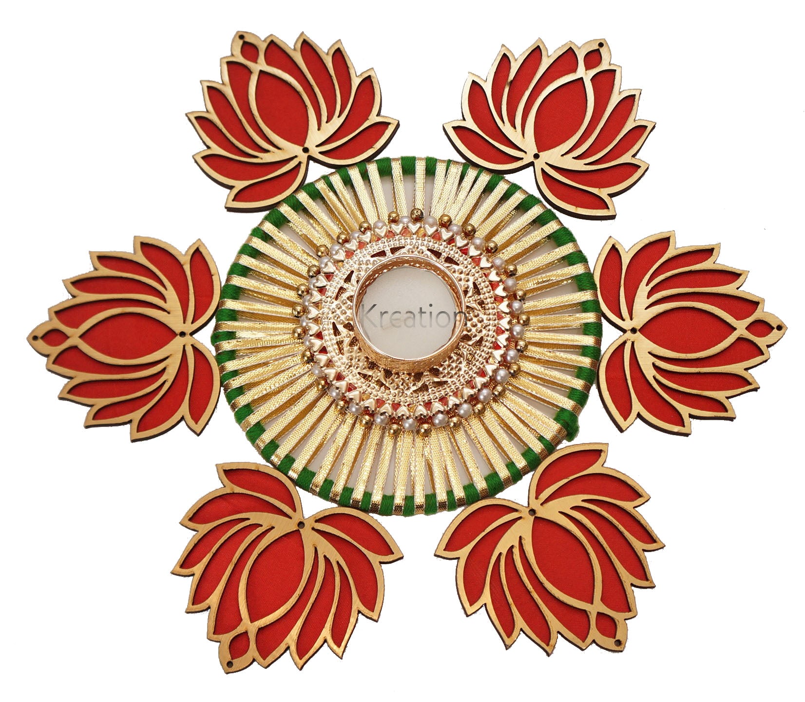 Big Round Chudi and Acrylic Lotus Rangoli