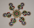 Acrylic Minakari Peacock Shape Rangoli