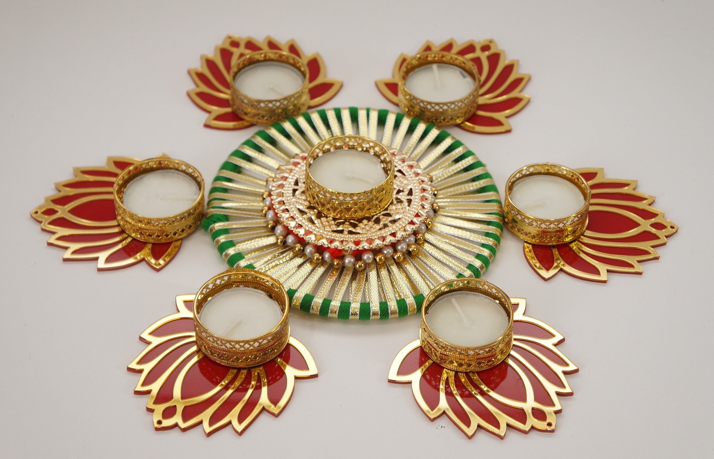 Big Round Chudi and Acrylic Lotus Rangoli