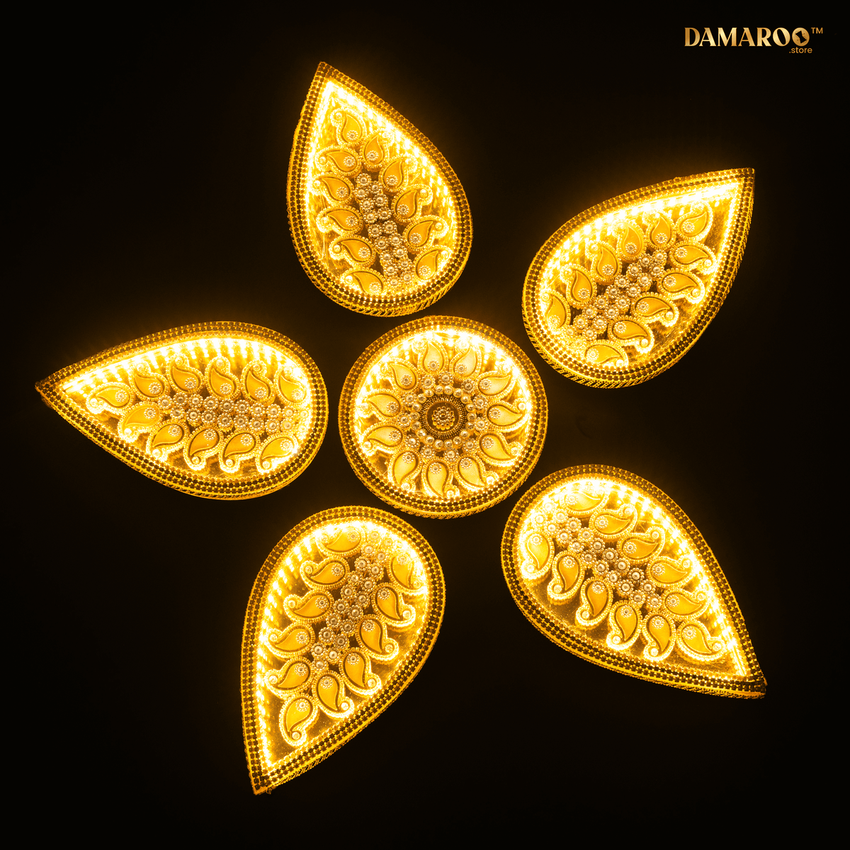 Kundan Kairi Royal LED Rangoli Set of 6