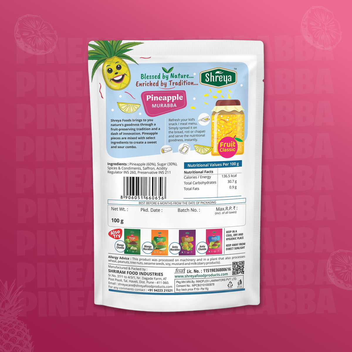 Pineapple Murabba Pouch