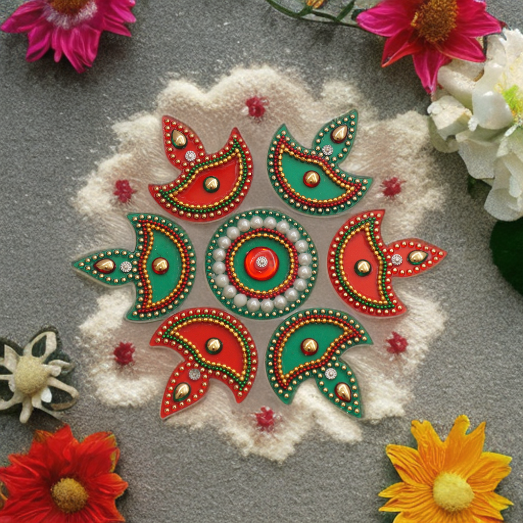 Acrylic Diya Rangoli