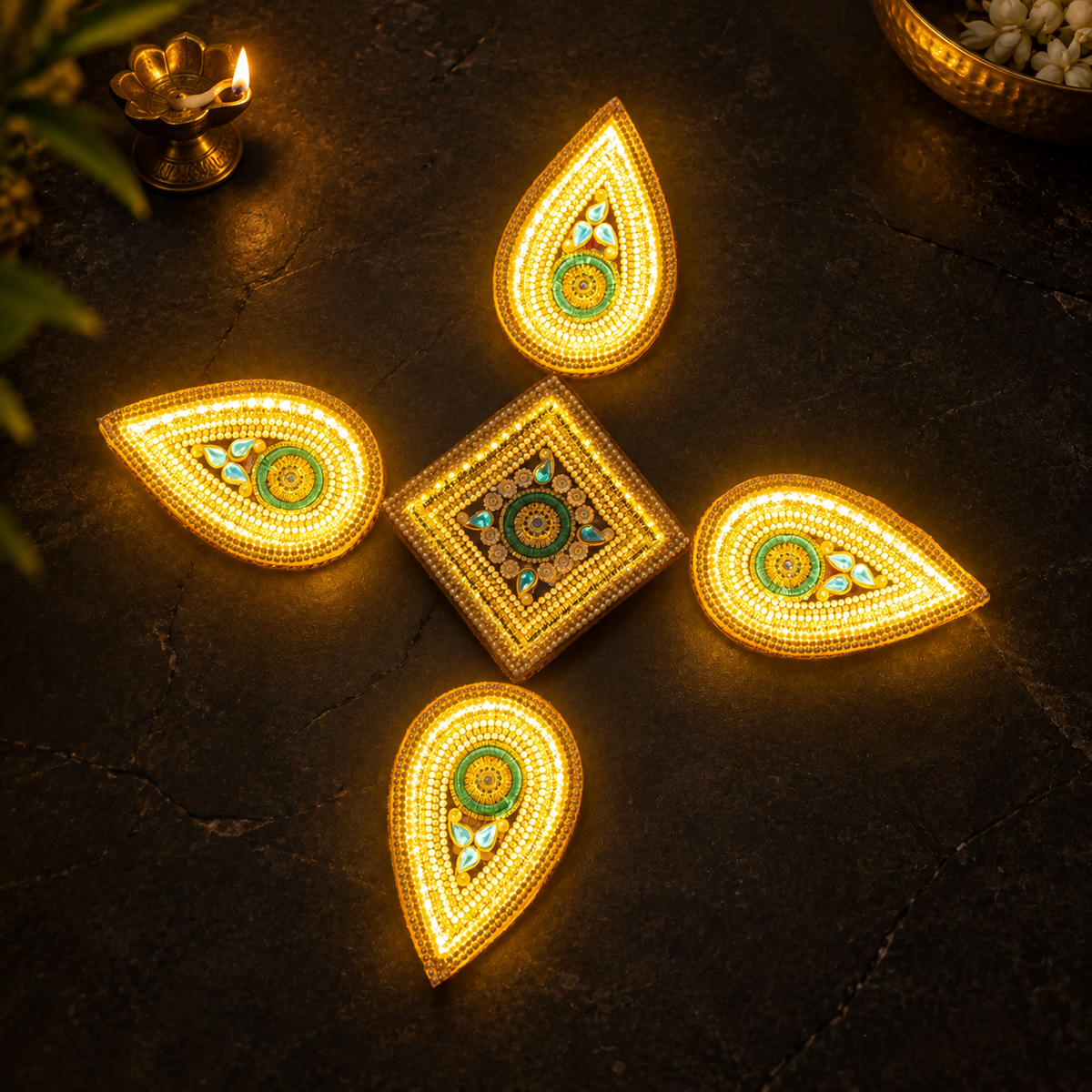 The Luminous Jewel LED Rangoli Set