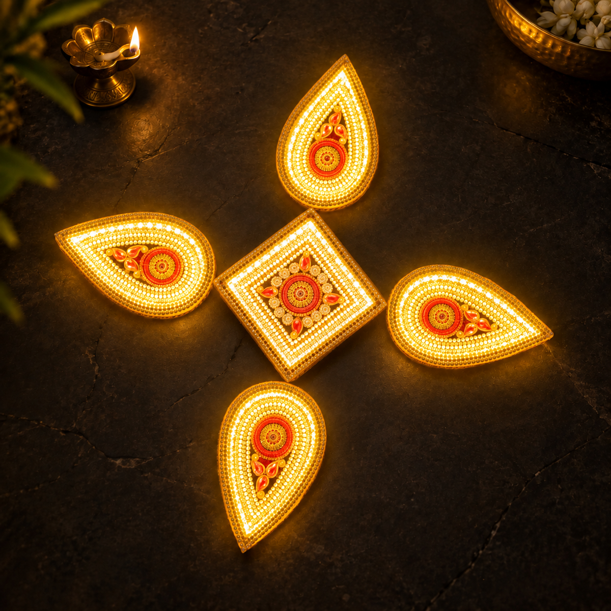 The Luminous Jewel LED Rangoli Set