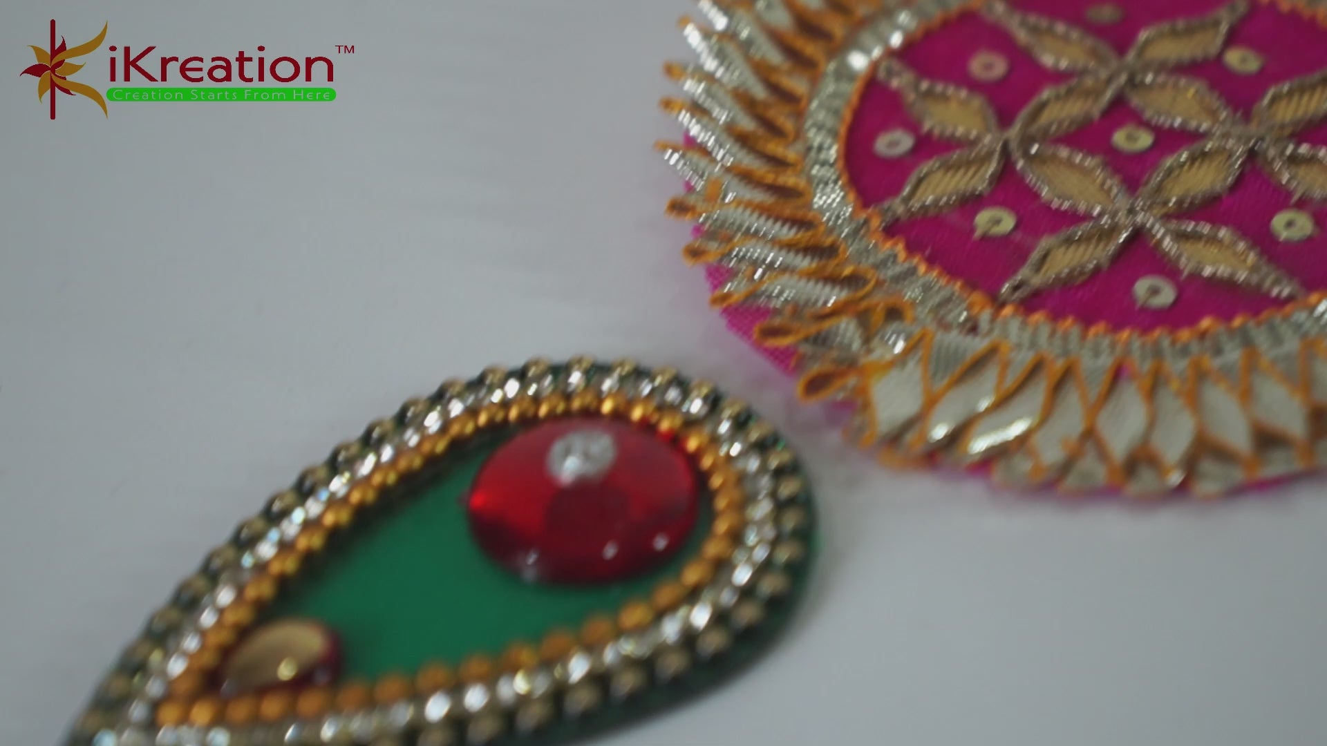Gota Patch and Acrylic Rangoli with Candle Holder