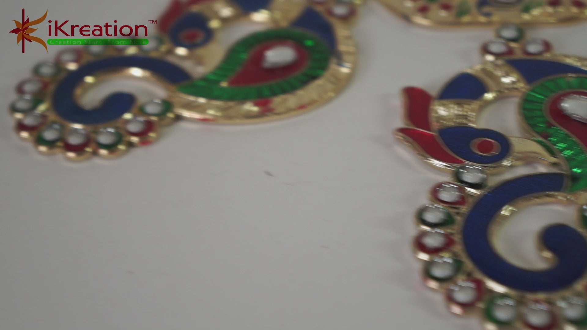 Acrylic Minakari Peacock Shape Rangoli